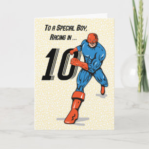 Cartão Menino Especial Aniversário de 10 anos Super-herói