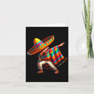 Cartão Menino Mexicano Dabbing Poncho Cinco De Mayo 3 