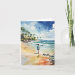 Cartão Menino pela Sea Florida Watercolor