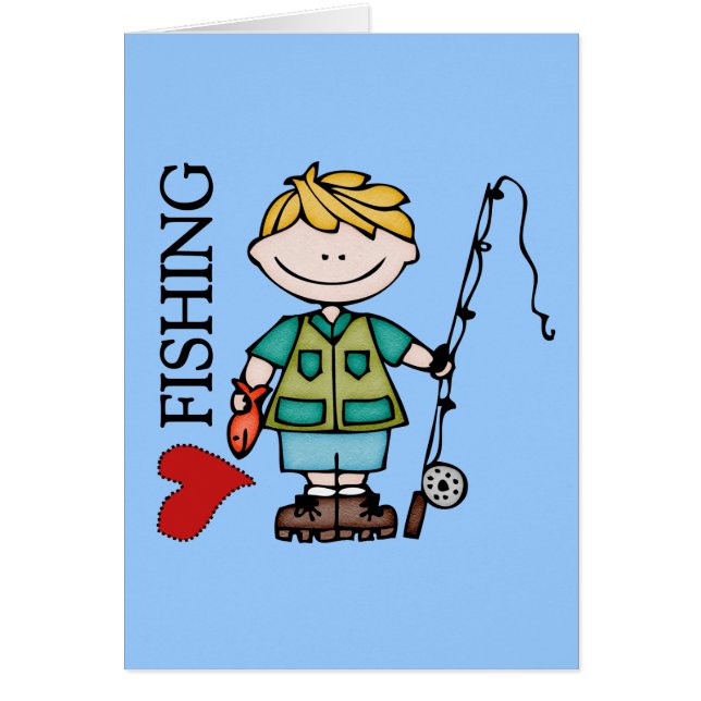 Cartão Menino que louro eu amo pescar (Frente)