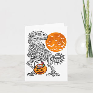 Cartão Meninos Halloween Dinossaur Skeleton T Rex Scarpk