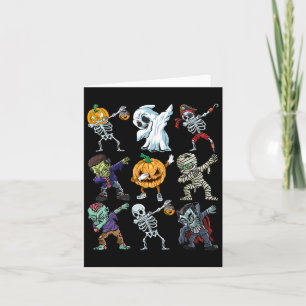 Cartão Meninos Halloween Skeleton Jack O Lantern Zombie D