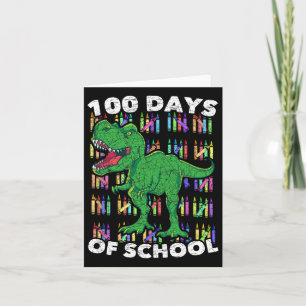 Cartão Meninos Meninas Crianças Estudante T Rex Dinossaur