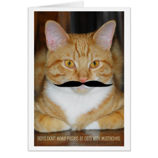 Cartão Meninos não fazem passagens em gatos com bigode