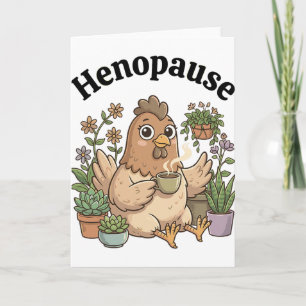 Cartão Menopausa Engraçada Henopausa Café Floral