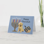 Cartão Menorah Dreidel5 de Chanukah do golden<br><div class="desc">Recordar a família e os amigos durante a estação de Chanukah é uma maneira maravilhosa de permanecer em contacto com as pessoas que você ama e se importa aproximadamente. Eu criei estes cartões de Chanukah do cão com amor e o cuidado e eu somos certos que qualquer um que ama...</div>