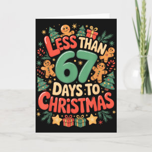 Cartão Menos de Seis Sete 67 Dias Para o Natal Correspond