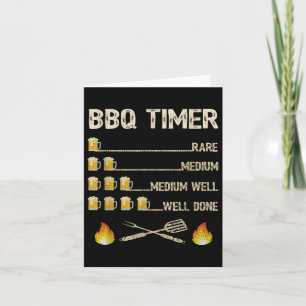Cartão Mens Churrasco Timer Funny Barbecue Grill Beer