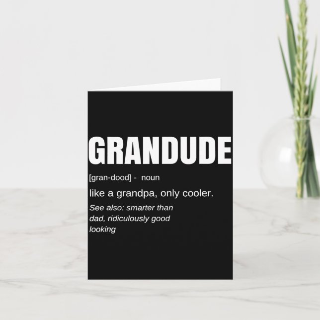 Cartão Mens Funny Grandude Cool Grandpa Novelty  (Frente)