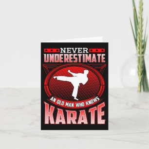 Cartão Mens Karate Gift Para Avô Pai Nunca Subestima