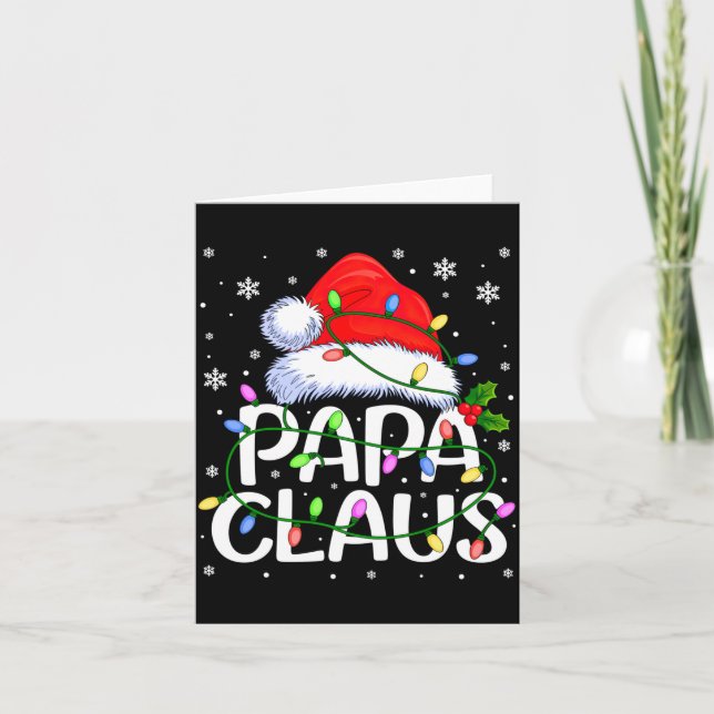 Cartão Mens Papa Claus Christmas Lights Long Sleeve  (Frente)