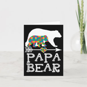 Cartão Mens Papa Urso Autismo Homens Pai Autismo Autismo