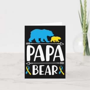 Cartão Mens Papa Urso para Baixo Síndrome Sensibilização