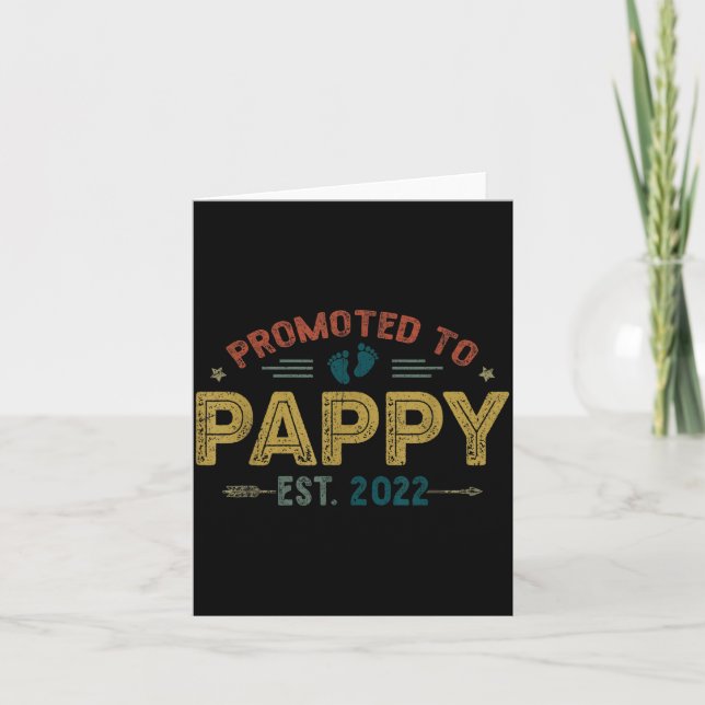 Cartão Mens Promoted To Pappy Est 2022 Funny New Pappy  (Frente)