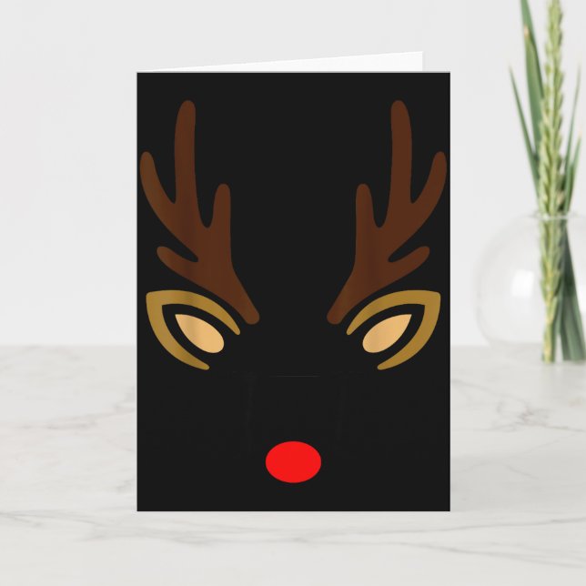 Cartão Mens Reindeer Face Gles Christmas Costume Pajama B (Frente)