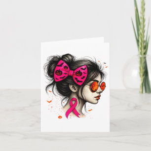 Cartão Mensageira Bun Menina Pumpkin Halloween Cancer Awa