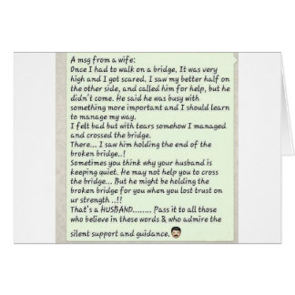 Cartão Mensagem da esposa