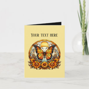 Cartão Mensagem de adição de borboleta branca