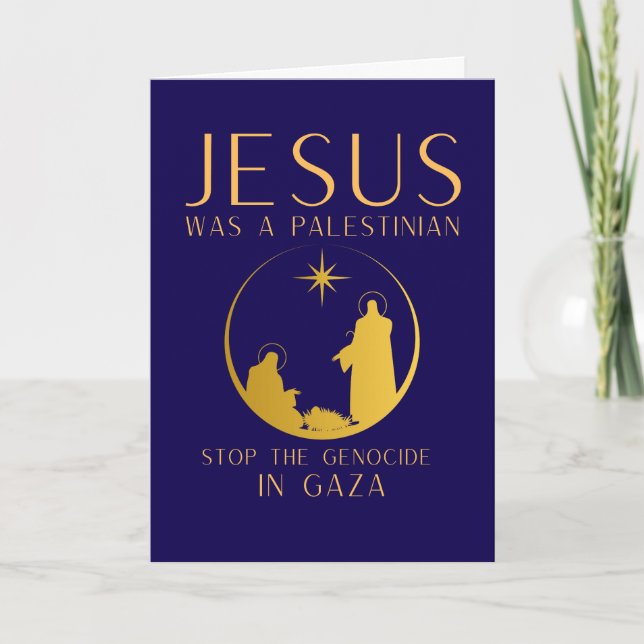 Cartão Mensagem de Natal Personalizada Jesus Era Um Pales (Frente)