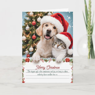 Cartão Mensagem de Natal Personalizada para Gatos e Cães