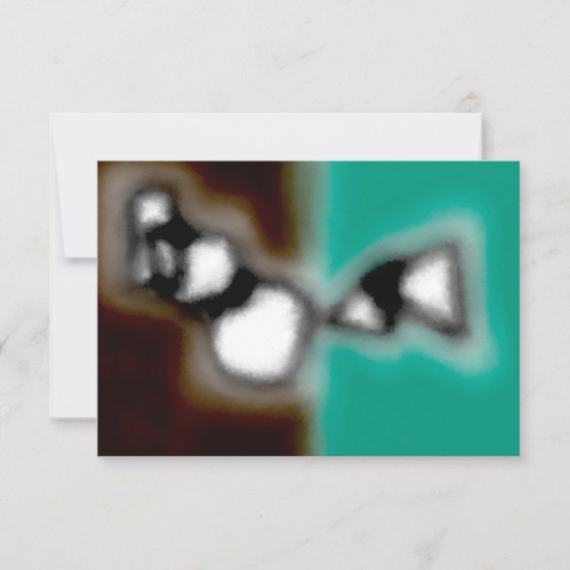 Cartão Mensagem em uma garrafa: Abstrato Brown, Teal, B & (Frente)