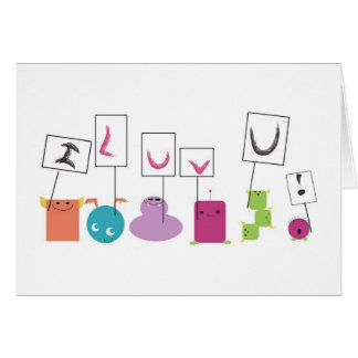 Cartão mensagem-monstro