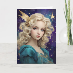 Cartão Mensagem Personalizada do Anjo de Arte do natal vi