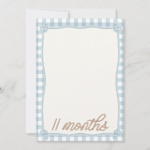 Cartão Mensal Xadrez Azul Vintage 11 Rodeo