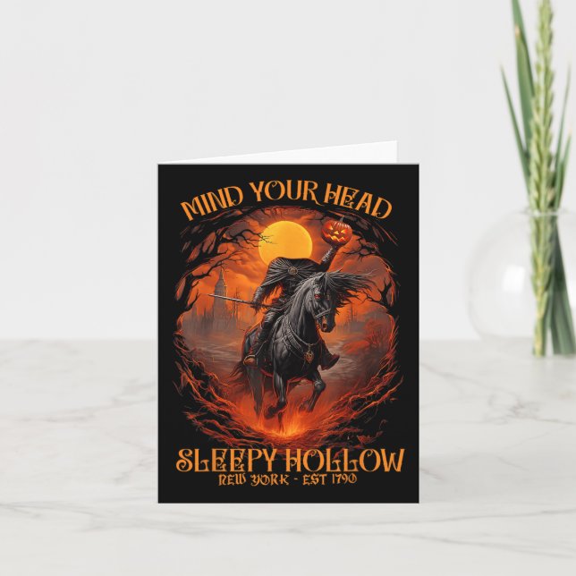 Cartão Mente Antiga Cuidado com a Cabeça Sleepy Hollow Ca (Frente)