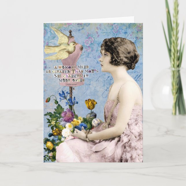 Cartão Mente feminina Cita Arte Digital (Frente)