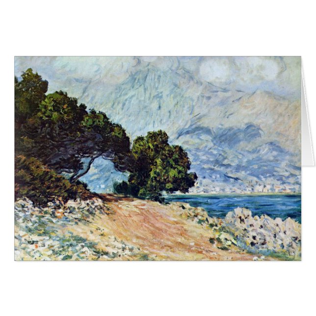 Cartão Menton Seen do Boné Martin por Claude Monet (Frente Horizontal)