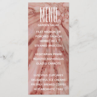 Cartão Menu Casado Adorável em Pinks e Lavandas