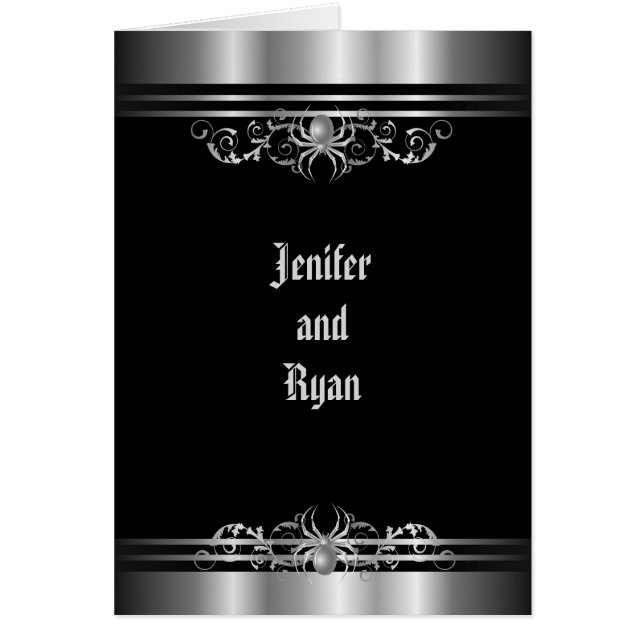 Cartão Menu de casamento de Halloween (Frente)