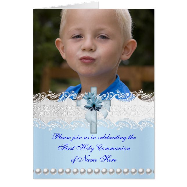 Cartão Menu Janto Card First Santa Comunhão 2 (Frente)