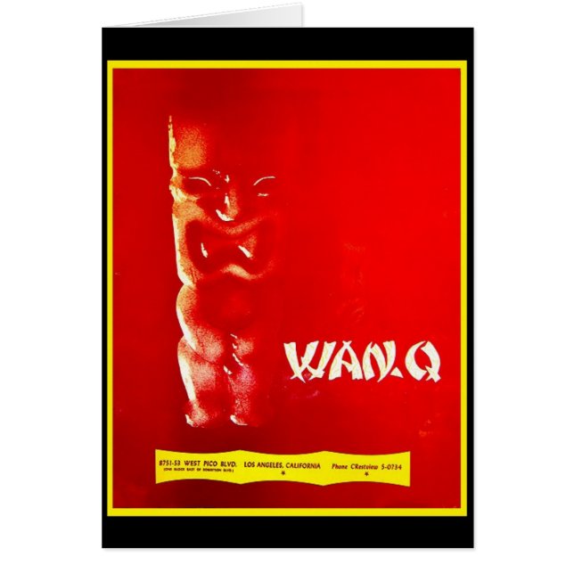 Cartão Menu Tiki do século do Médio Vintage (Frente)