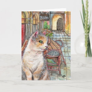 Cartão Meow em frente ao Bistro
