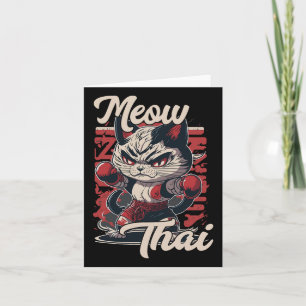 Cartão Meow Thai Fighight Cat Muay Thai Boxgata Para Home