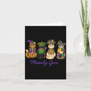 Cartão Meowdi gras mardi gras amante de gato nova orleans