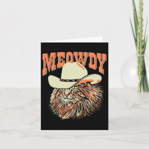 Cartão Meowdy! Engraçado Música country Cat Vintage