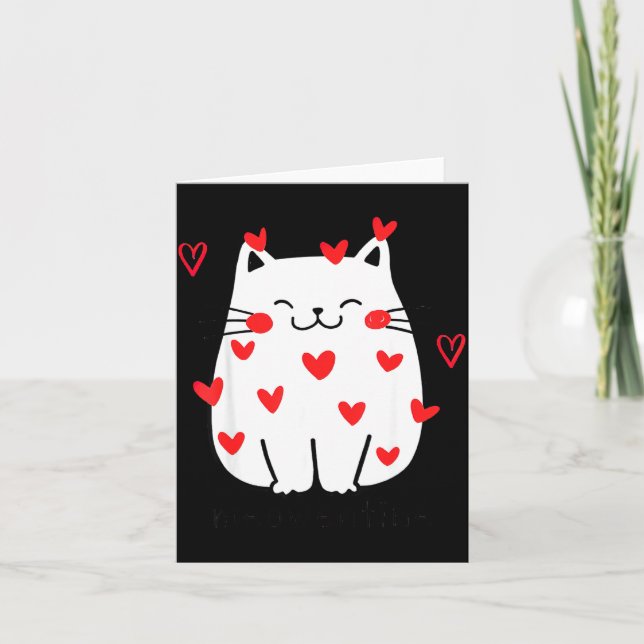 Cartão Meowentine Cute Cat Valentines Day Men Women Cat D (Frente)