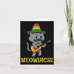 Cartão Meowiachi Cat Mariachi Funny Cinco De Mayo Mexican