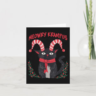 Cartão Meowry Krampus Divertido Krampus Está Chegando à C