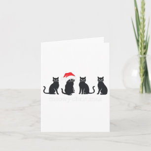 Cartão Meowys Natal Gato Preto Chapéus de Papai Noel Pres