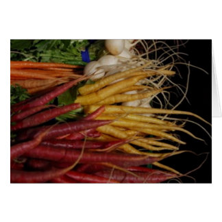 Cartão mercado de lugar de pique das cenouras