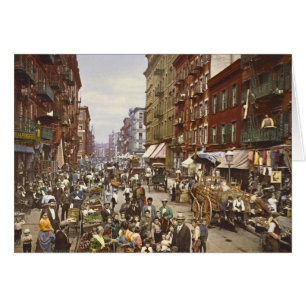 Cartão Mercado de Mulberry Street Nova Iorque 1900