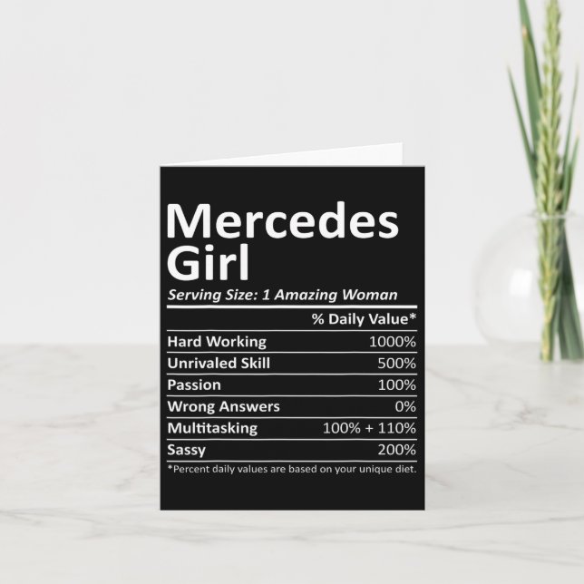 Cartão Mercedes Girl Tx Texas Funny City Home Roots Usa G (Frente)