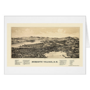 Cartão Meredith, mapa panorâmico do NH - 1889