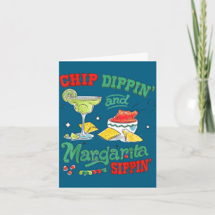 Cartão Mergulhando em chips e bebendo margaritas cinco de