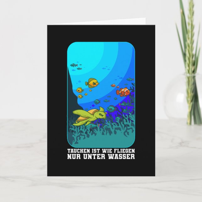 Cartão Mergulho É Como Voar Roupas Para Mergulhadores Equ (Frente)