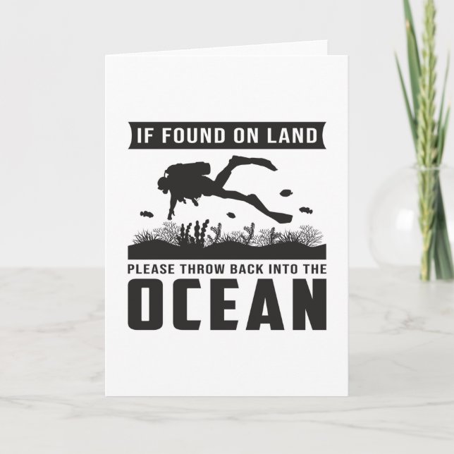 Cartão Mergulho Mergulhador Mergulhador Mar Scuba Merging (Frente)